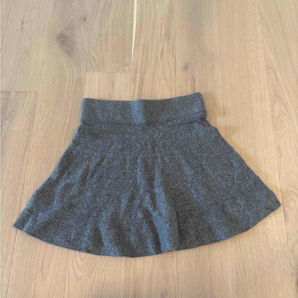 Talula Gray Pleated Skater Mini Skirt